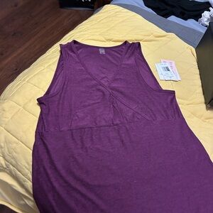 Purple Sleeveless nursing top beyond yoga